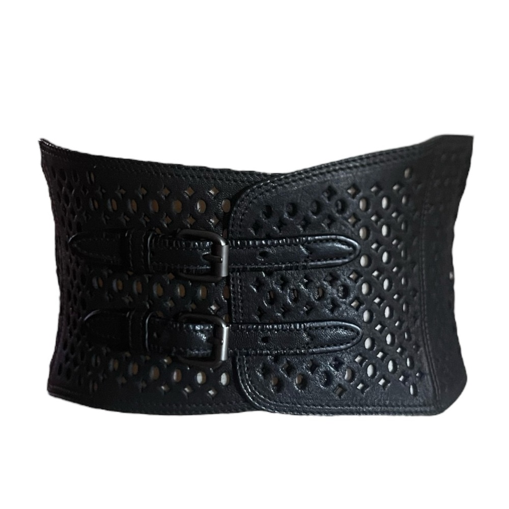 Prada Leather Corset Style Buckled Belt